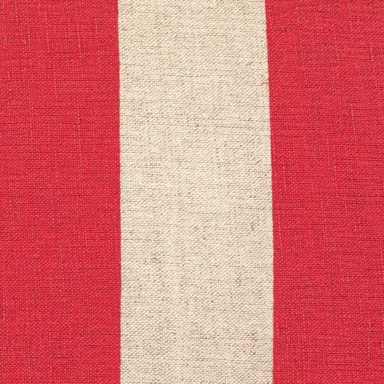 Hello Honey® 20" Red & Natural Cotton & Linen Striped Pillow